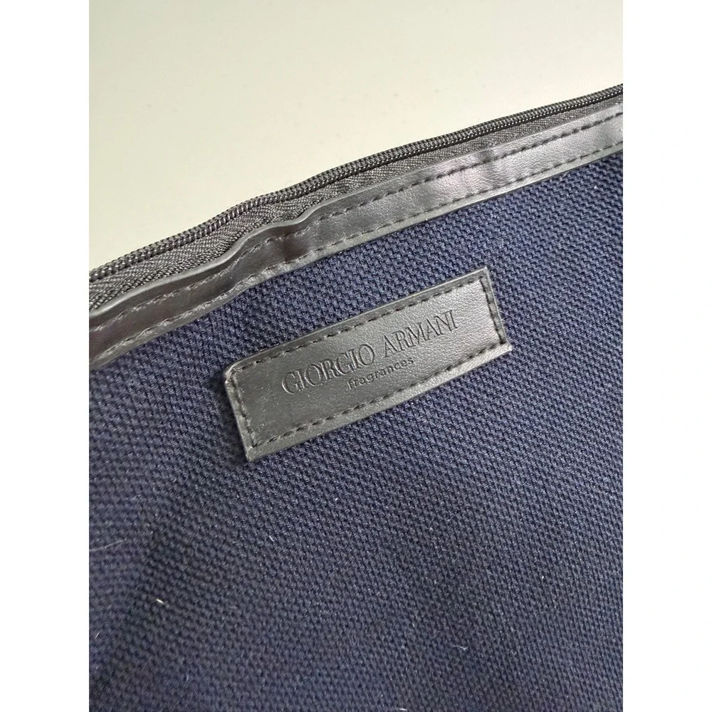 Giorgio Armani Fragrances Navy Blue Canvas Cosmetic Pouch Toiletry Bag‎ Travel